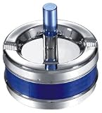 Visol Blue and Silver Metal Cigarette Ashtray