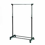 Top Star 251700 Kleiderstange, Metall verchromt/schwarz, fahrbar, h&ouml;henverstellbar von 99-177 cm, 88 cm breit