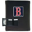 Boston Red Sox Executive Trifold Leather Wallet - MLB Baseball Fan Shop Sports Team Merchandise