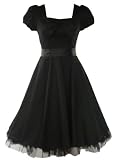 50s Vintage Tea Prom Dress Plain Black