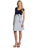Maternal America Womens Maternity Scoop Neck Front Tie Dress