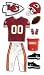 Team Uniforms - NFL TEAM UNIFORM 3-D Stickers KANSAS CITY CHIEFS -DISCONTINUED ITEM -For Scrapbooking, Card Making & Craft Projects