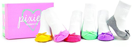 Trumpette Baby Girls 6 Pack Pixies Pastels with Bow Socks