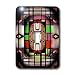 Jos Fauxtographee Abstract - A Lamp Shade with Neon Colors, Black Bars and Lots of Depth - Light Switch Covers - single toggle switch