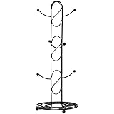 Blue Donuts Scroll Collection Solid Iron Mug Tree in Powder Coated Matte Black