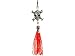 SKULL WITH RED BEADS CELL PHONE CHARM - RETAIL PACKAGING