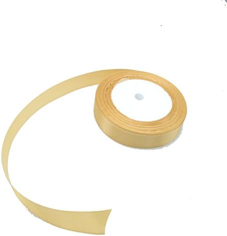 2 Cm Wide Ribbon, Silk Ribbon (25 Yd ,Champagne)