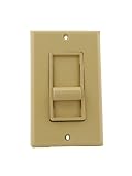 Leviton 6627-1I 5 Amp, 120 Volt AC 60Hz, Single-Pole, Sureslide Full Range Electro-Mechanical, Slide Fan Speed Control, Ivory