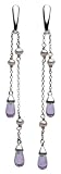 Kit Heath Sterling Silver 50FGAM Ladies Amethyst Briolette Lavender Pearl Double Strand Drop Earrings