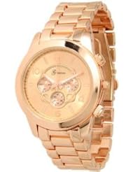 Geneva Gold Plated Chronograph Womens Watch