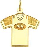 14K Gold NFL New York Jets Football Jersey Charm