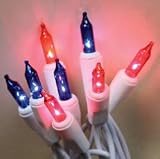 35 Count Electric Blue and Pink Lights with White Cords (Lot of 3 Strands)
