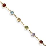 7+1extension 14 Karat Gold Plated Multistone Silver Bracelet