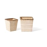 Buy Foreside 70403 Small Coastal Planters, Square, Cream, Set of 2 by Foreside