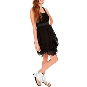 Black Lace Top Bustle Dress