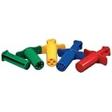 School Smart Dough Extruders Set - Assorted Designs - Set of 12 - Assorted Colors