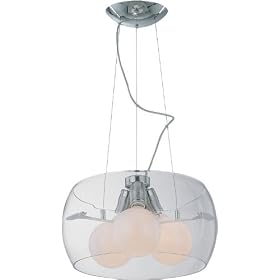lite source 3-lite ceiling lamp chrome clear gls e27 g 100wx3(frosted) ls-19893
