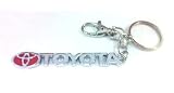 Toyota 3D Logo and Lettering Chrome Keychain Holder with Clip