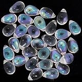 Czech Glass Beads 9mm Drop Crystal Clear AB (50)