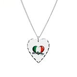 Necklace Heart Charm Italian Sweetheart Italy Flag