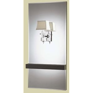 Candice Olson Cluny Mirror With 1 Light Wall Sconce Crystal Chrome With Cream Silk Shade by Candice Olson