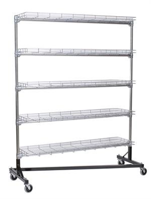 Heavy Duty Garment Z-Rack with 5 Shelves Orange