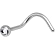 Polished Grade 23 Titanium Crystalline Gem Nose Ring