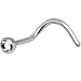 Polished Grade 23 Titanium Crystalline Gem Nose Ring