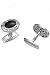 18k White Gold & Diamond Cufflinks with Oval Onyx Gemstones