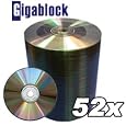 100pcs Gigablock CD-R 52x 700MB 80Min Silver Top Surface