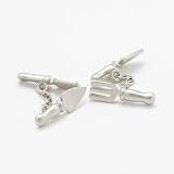 Review   / Mens Designer Fashion Cufflinks - Fork & Trowel on a Chain - For the Gardener