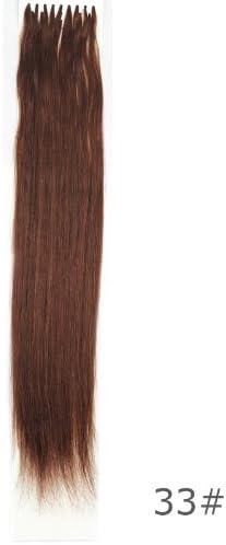20 Inch U-Tip (Nail Tip) Hot Fusion Hair Extensions, 25 pcs Remy Human Hair Extensions (Dark Auburn #33) by Clenna USA