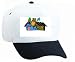 White Cap with tree, shovel, planting, cabin, beaver
