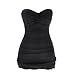 La Isla Women's One Piece Bandeau Halter Slim Swimwear Swimsuit with Skirt
