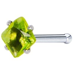 18 Gauge Clear Diamond Shape CZ Nose Bone
