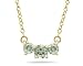 1.00 CTW Green Amethyst Three Stone Pendant Necklace 14K Yellow Gold