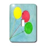 CherylsArt Balloons - Three Balloons in Yellow Red and Green - Light Switch Covers - single toggle switch