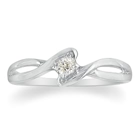 .07ct Diamond Promise Ring set in Sterling Silver ( Sizes 4 to 9)