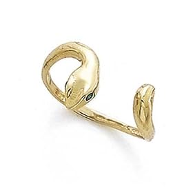 14k Enamel Eyes Snake Toe Ring - JewelryWeb by 