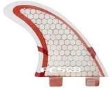 FCS PC-3 Performance Core Surfboard Tri Fin Set - Red/Clear