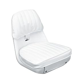Moeller Heavy Duty Economy Boat Helm Seat, Cushion, and Mounting Plate Set (21 x 21.5 x 18.5, White) by 