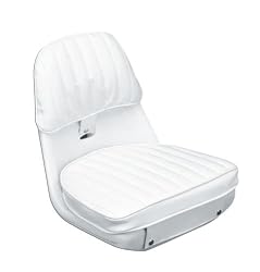 Moeller Heavy Duty Economy Boat Helm Seat, Cushion, and Mounting Plate Set (17.5" x 15.625" x 16.25", White)