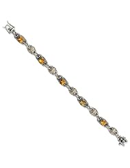 Sterling Silver w/14k Gold 4.29Citrine Bracelet