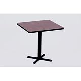 29 High Square Bar and Café Table Diameter: 24 Square, Color: Mahogany