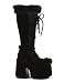Demonia Goth Chunky Fur Trim Platform Boot - 10