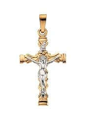 14K Yellow Gold 43.50X29.50 mm Crucifix Pendant