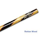 Hand Carved Karate Burned Rattan Bo Staff - 72 inches