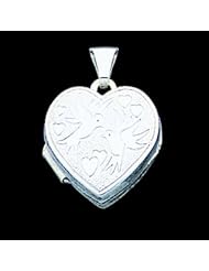 Sterling Silver Love Birds Heart Locket