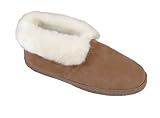 LAMO SHEEPSKIN Womens Slippers Shoes Booties Fleece Chestnut