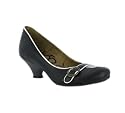 FLY LONDON VIDAL LOW HEEL SHOES WITH BUCKLE BLACK/WHITE